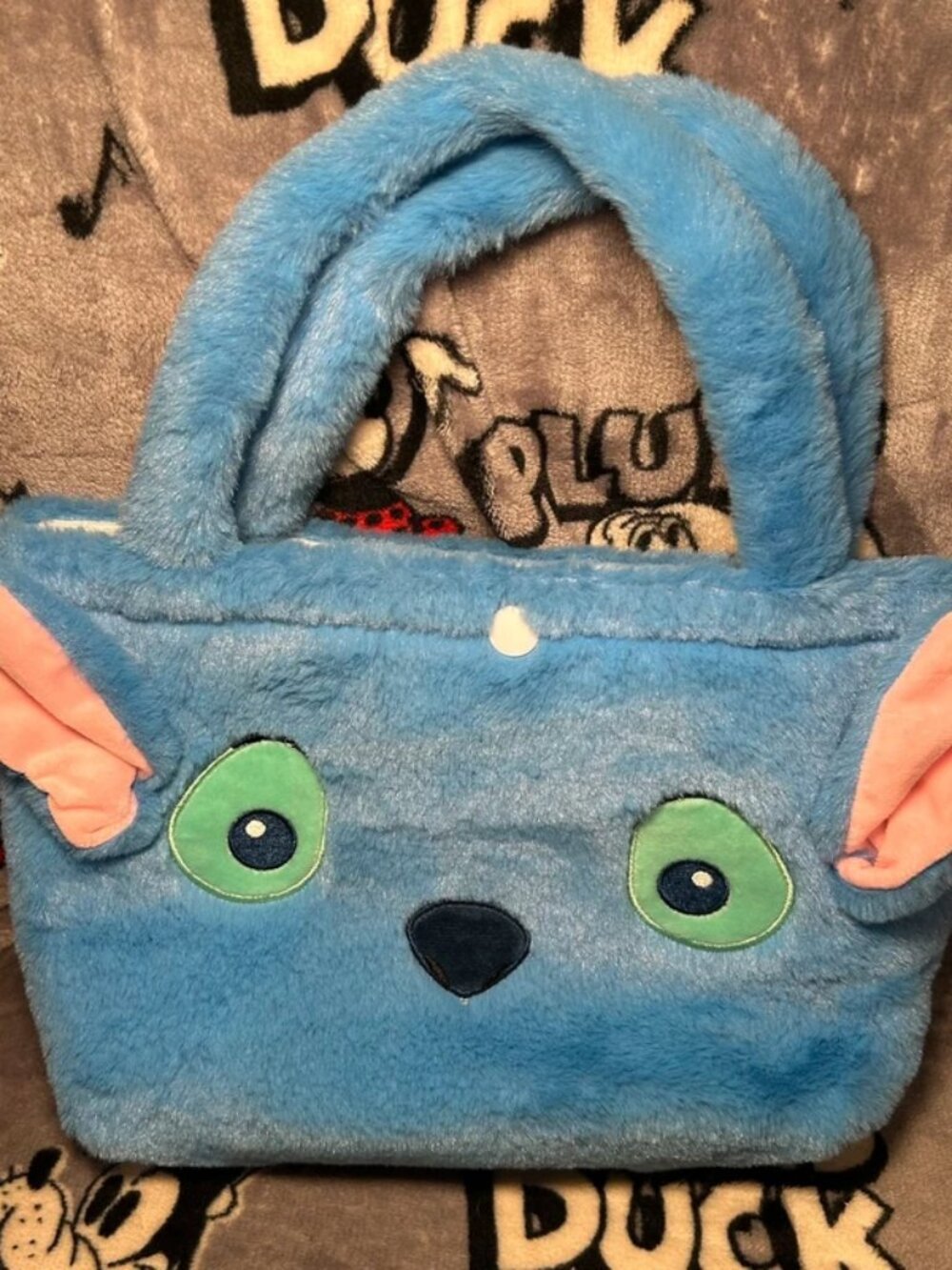 Stitch plush handbag